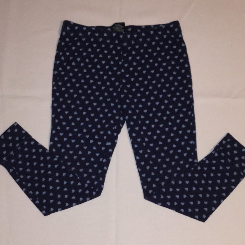 Faded Glory Girls Navy Blue Leggings With Hearts